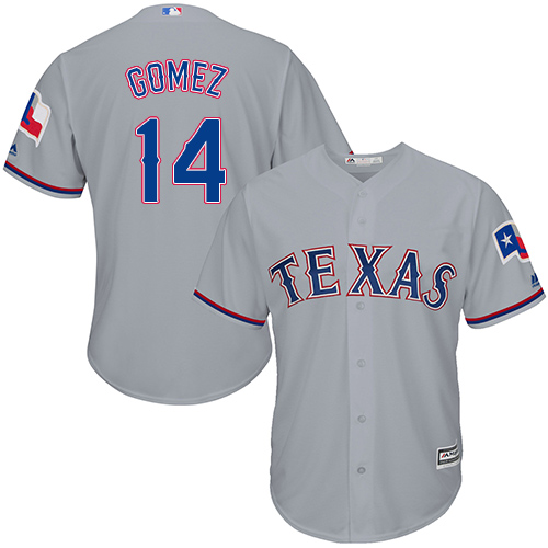 Rangers #14 Carlos Gomez Grey Cool Base Stitched Youth MLB Jersey - Click Image to Close